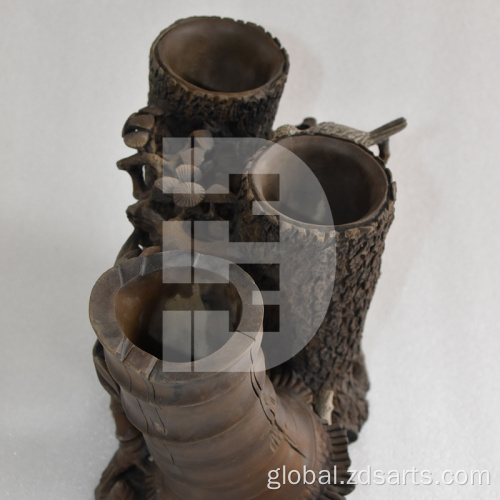 Stone Carved Pine and Plum Bamboo Pine plum and bamboo penholder ornaments Factory